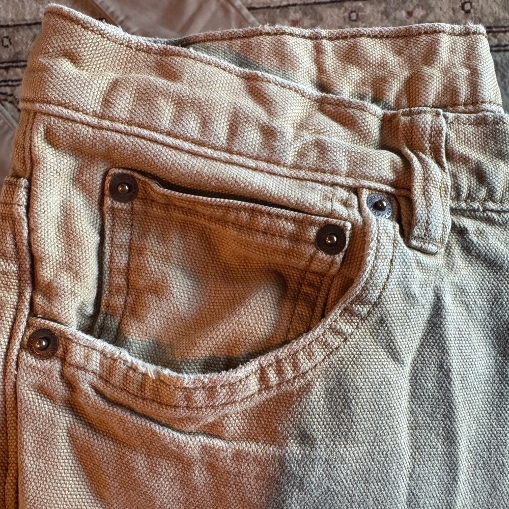 Lands' End Canvas Work Wear 100% Cotton Golden Tan Jeans 29 X 30 808 Slim Khaki - Picture 4 of 8